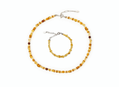 Naszyjnik + Bransoletka BURSZTYNOWY BLASK